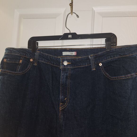 LEVI's 515 Bootcut Women Jeans Mid Rise Solid Blue Dark Wash Size 24W Red Label - Picture 7 of 7